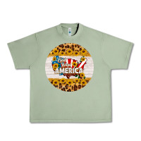 Oil Green god bless america round coaster Urban Heavy Tee - HRA Design Shop