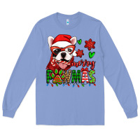Colony Blue merry pawmas christmas french bulldog Long Sleeve Tee - Jasminsmagicworld