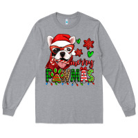 Heather Grey merry pawmas christmas french bulldog Long Sleeve Tee - Jasminsmagicworld