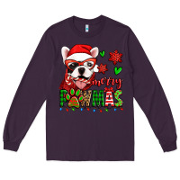 Plum merry pawmas christmas french bulldog Long Sleeve Tee - Jasminsmagicworld