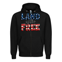 Black Land of the free America Zipper Hoodie - Jasminsmagicworld