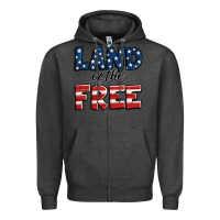 Charcoal Heather Land of the free America Zipper Hoodie - Jasminsmagicworld