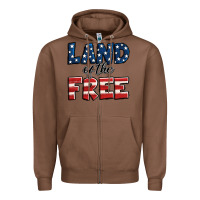 Chestnut Land of the free America Zipper Hoodie - Jasminsmagicworld