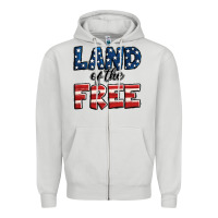 Dove Grey Land of the free America Zipper Hoodie - Jasminsmagicworld