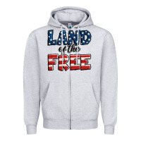 Heather Grey Land of the free America Zipper Hoodie - Jasminsmagicworld