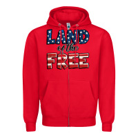 Red Land of the free America Zipper Hoodie - Jasminsmagicworld