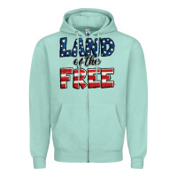 Seafoam Land of the free America Zipper Hoodie - Jasminsmagicworld