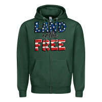 Sports Green Land of the free America Zipper Hoodie - Jasminsmagicworld