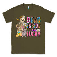 Army Green easter dead inside but lucky  with skeleton Classic Tee - AdoDesignShop