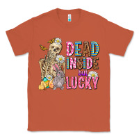 Copper easter dead inside but lucky  with skeleton Classic Tee - AdoDesignShop