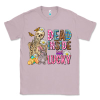 Lilac easter dead inside but lucky  with skeleton Classic Tee - AdoDesignShop