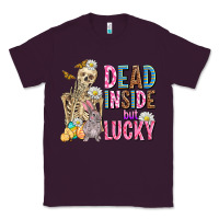 Plum easter dead inside but lucky  with skeleton Classic Tee - AdoDesignShop