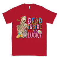 Red easter dead inside but lucky  with skeleton Classic Tee - AdoDesignShop