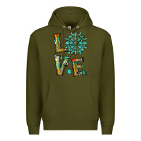 Army Green love with gemstone Premium Hoodie - Artiststas