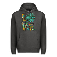 Charcoal Heather love with gemstone Premium Hoodie - Artiststas
