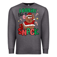 Charcoal Heather lookin' like a snack christmas character Premium Sweatshirt - MaliasSmallBusiness
