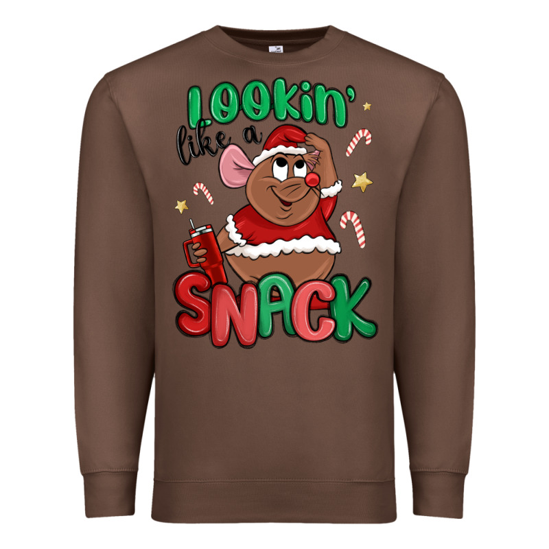 Lookin' Like A Snack Christmas Character Premium Sweatshirt by MaliasSmallBusiness | Teevron