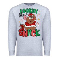 Heather Grey lookin' like a snack christmas character Premium Sweatshirt - MaliasSmallBusiness