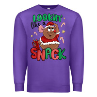Purple lookin' like a snack christmas character Premium Sweatshirt - MaliasSmallBusiness