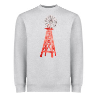 Heather Grey windmill fa element Heavyweight Sweatshirt - FaDigitalArtStudio