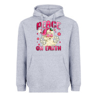 Heather Grey peace on earth Heavyweight Hoodie - MaliasSmallBusiness