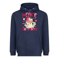 Navy peace on earth Heavyweight Hoodie - MaliasSmallBusiness