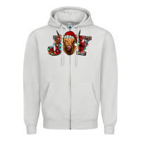 Dove Grey joy highland cow Zipper Hoodie - Jasminsmagicworld