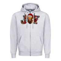 Heather Grey joy highland cow Zipper Hoodie - Jasminsmagicworld