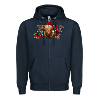 Navy joy highland cow Zipper Hoodie - Jasminsmagicworld