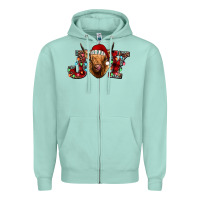 Seafoam joy highland cow Zipper Hoodie - Jasminsmagicworld