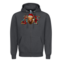 Smoke joy highland cow Zipper Hoodie - Jasminsmagicworld