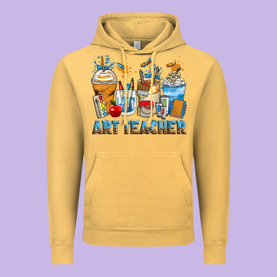 Art Teacher Coffee Cups Vintage Hoodie Designed By Zillion Design Studio