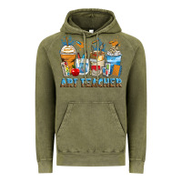 Vintage Olive art teacher coffee cups Vintage Hoodie - Zillion Design Studio
