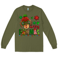 Army Green merry pawmas christmas dachshund Long Sleeve Tee - Jasminsmagicworld