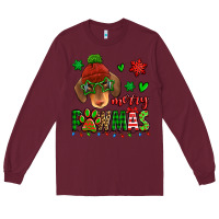 Burgundy merry pawmas christmas dachshund Long Sleeve Tee - Jasminsmagicworld