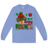 Colony Blue merry pawmas christmas dachshund Long Sleeve Tee - Jasminsmagicworld