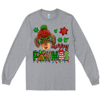 Heather Grey merry pawmas christmas dachshund Long Sleeve Tee - Jasminsmagicworld