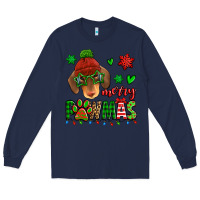 Navy merry pawmas christmas dachshund Long Sleeve Tee - Jasminsmagicworld