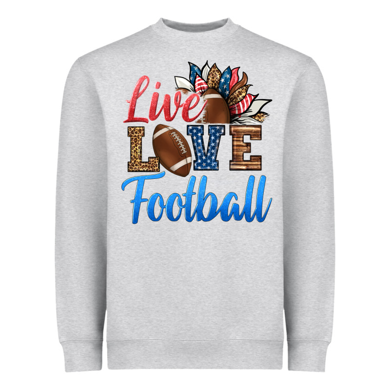 Live Love American Football Heavyweight Sweatshirt by HRA Design Shop | Teevron