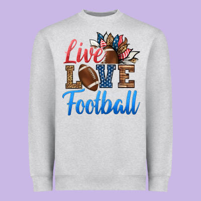 Live Love American Football Heavyweight Sweatshirt Designed By Hra Design Shop