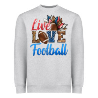 Heather Grey live love american football Heavyweight Sweatshirt - HRA Design Shop
