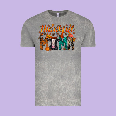 Thankful Mama Holstein Cow Vintage Tee Designed By Racoondesign