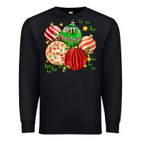 Black merry christmas tree ball Premium Sweatshirt - MaliasSmallBusiness