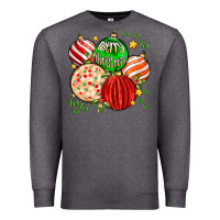 Charcoal Heather merry christmas tree ball Premium Sweatshirt - MaliasSmallBusiness