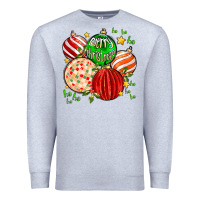 Heather Grey merry christmas tree ball Premium Sweatshirt - MaliasSmallBusiness