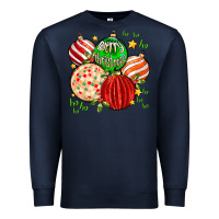 Navy merry christmas tree ball Premium Sweatshirt - MaliasSmallBusiness