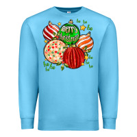 Ocean Blue merry christmas tree ball Premium Sweatshirt - MaliasSmallBusiness