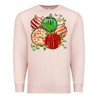 Pale Pink merry christmas tree ball Premium Sweatshirt - MaliasSmallBusiness