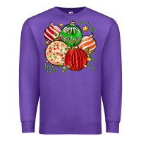 Purple merry christmas tree ball Premium Sweatshirt - MaliasSmallBusiness