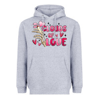 Heather Grey clouds of love Heavyweight Hoodie - MaliasSmallBusiness